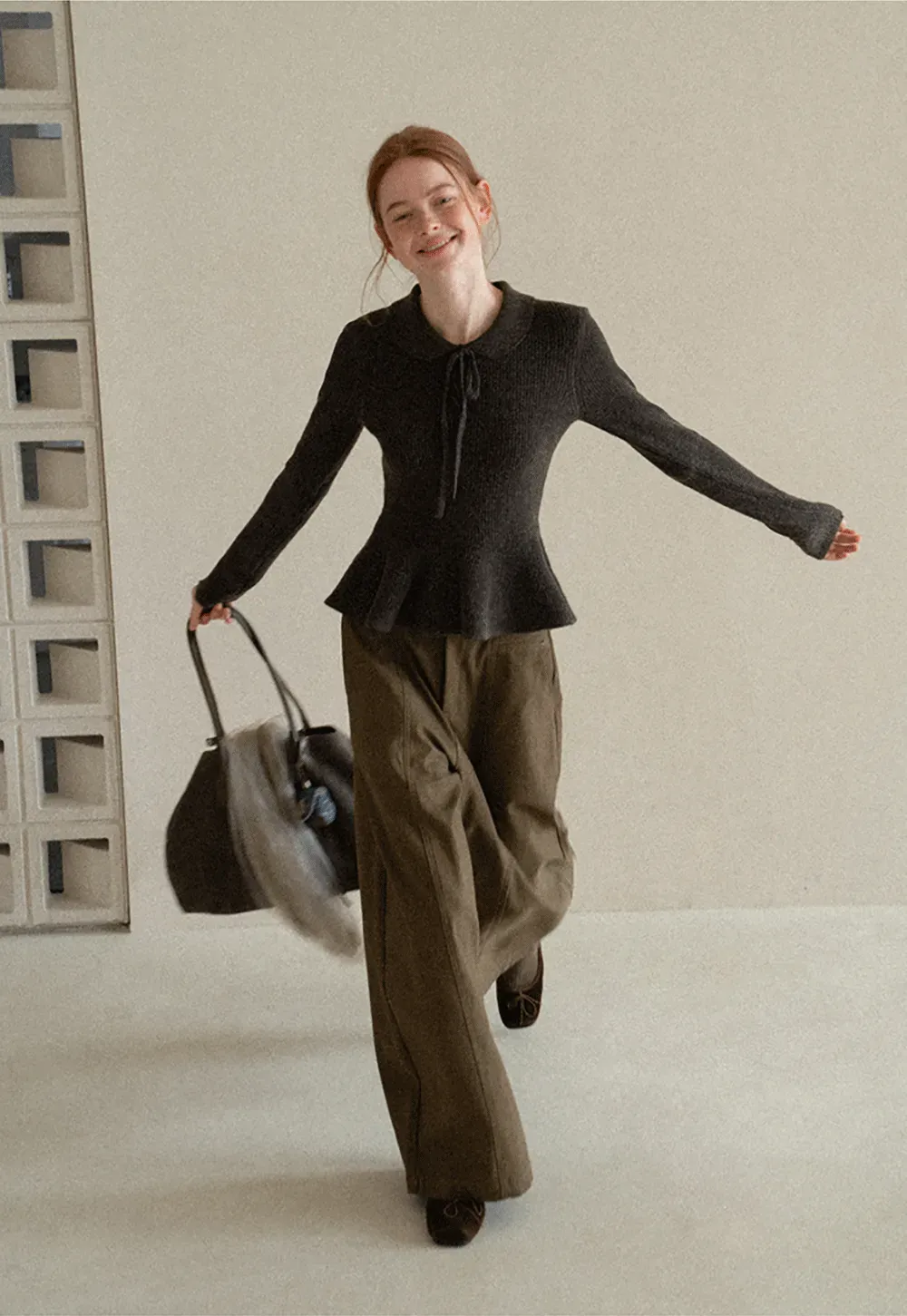 High Waist Wide Leg Pleated Casual Pants