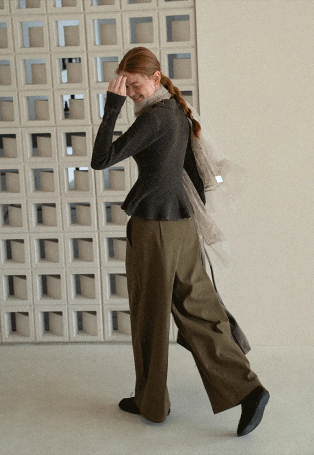 High Waist Wide Leg Pleated Casual Pants