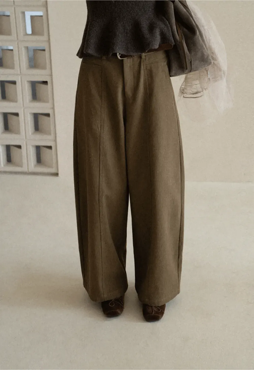 High Waist Wide Leg Pleated Casual Pants