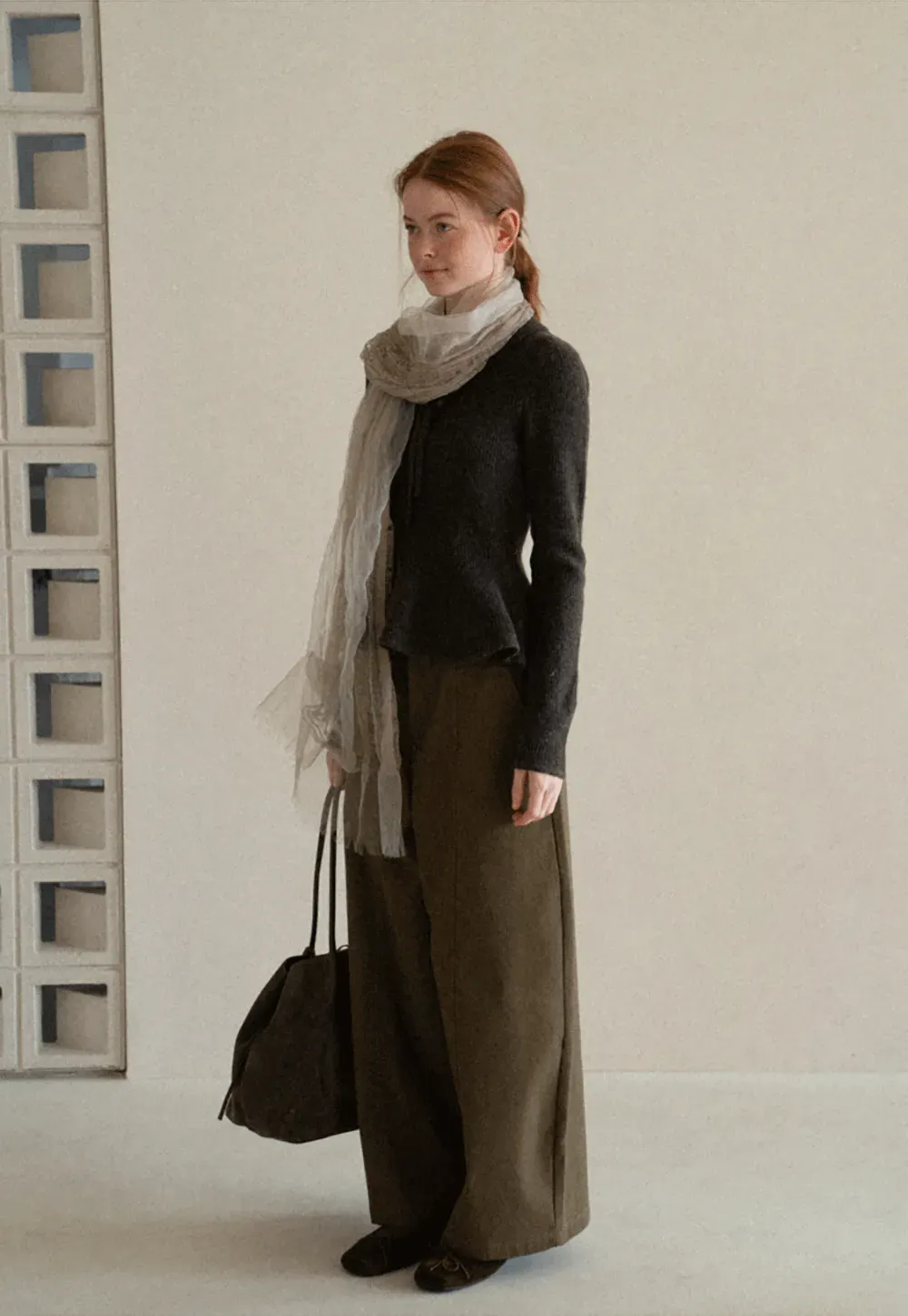 High Waist Wide Leg Pleated Casual Pants