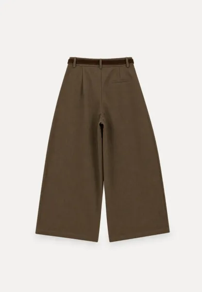 High Waist Wide Leg Pleated Casual Pants
