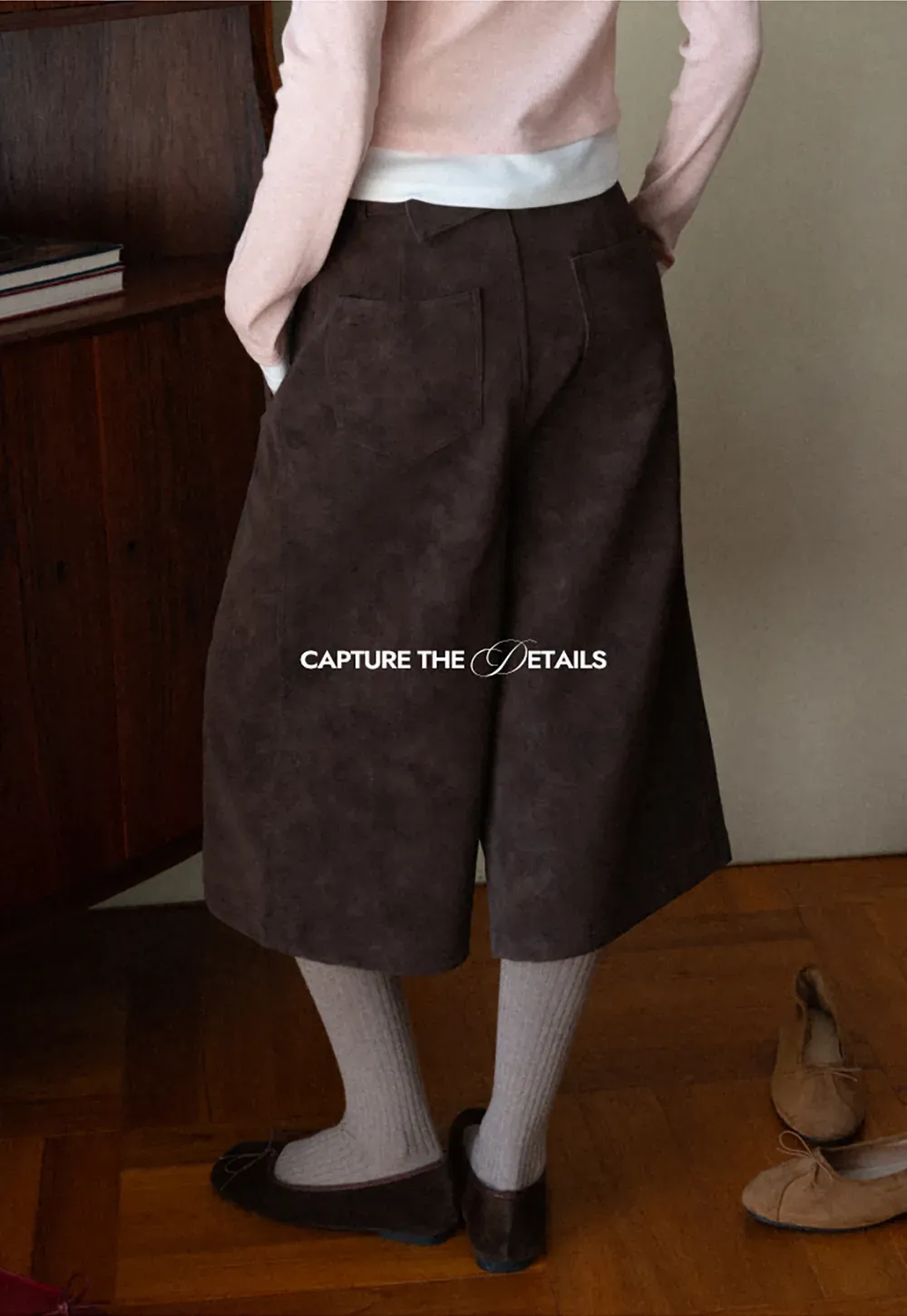 High Waist Pleated Wide Leg Cropped Casual Pants