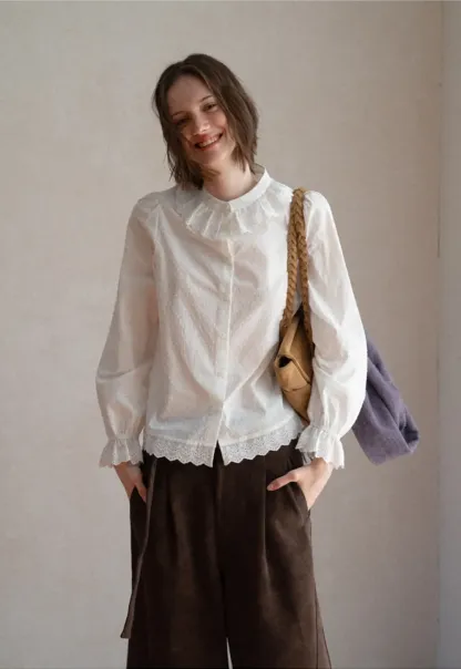High Waist Pleated Wide Leg Cropped Casual Pants