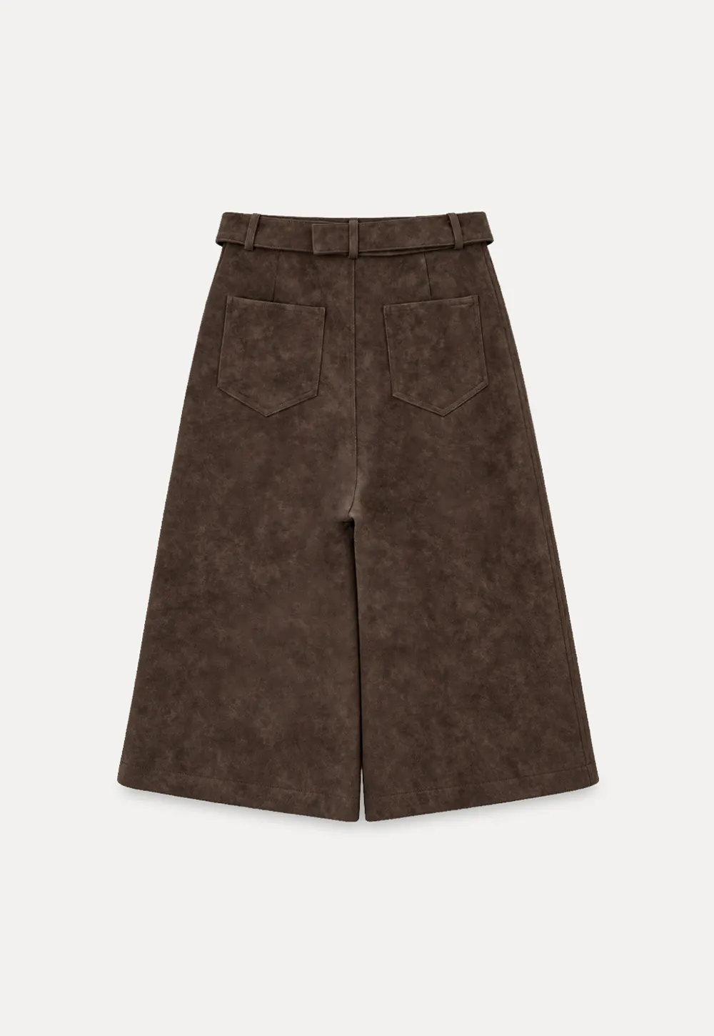 High Waist Pleated Wide Leg Cropped Casual Pants