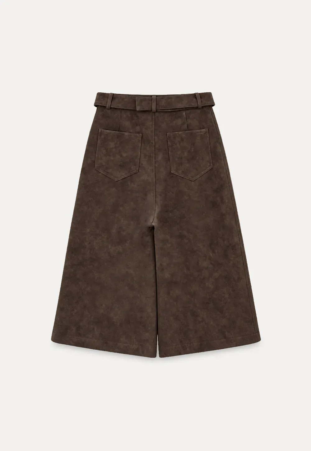 High Waist Pleated Wide Leg Cropped Casual Pants