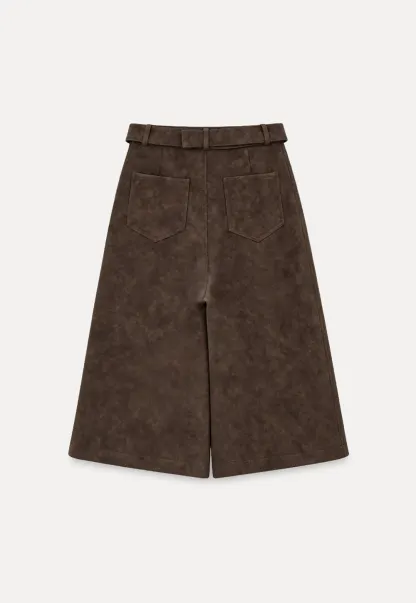 High Waist Pleated Wide Leg Cropped Casual Pants