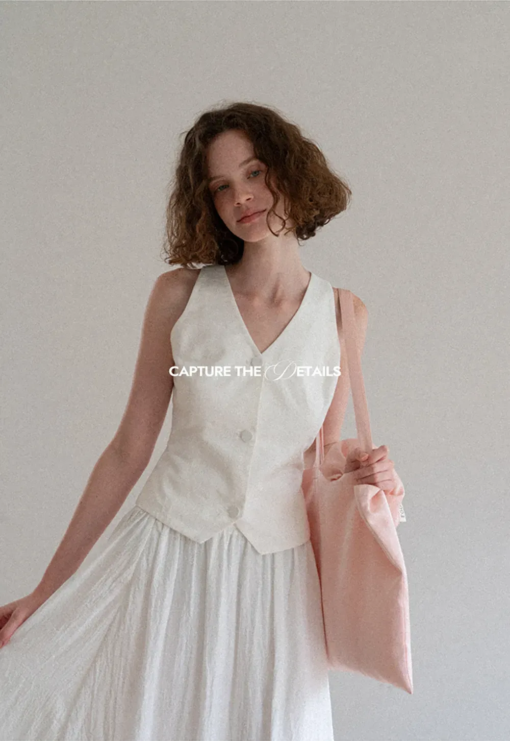 V Neck Sleeveless Tailored Vest A Line Pleated Skirt