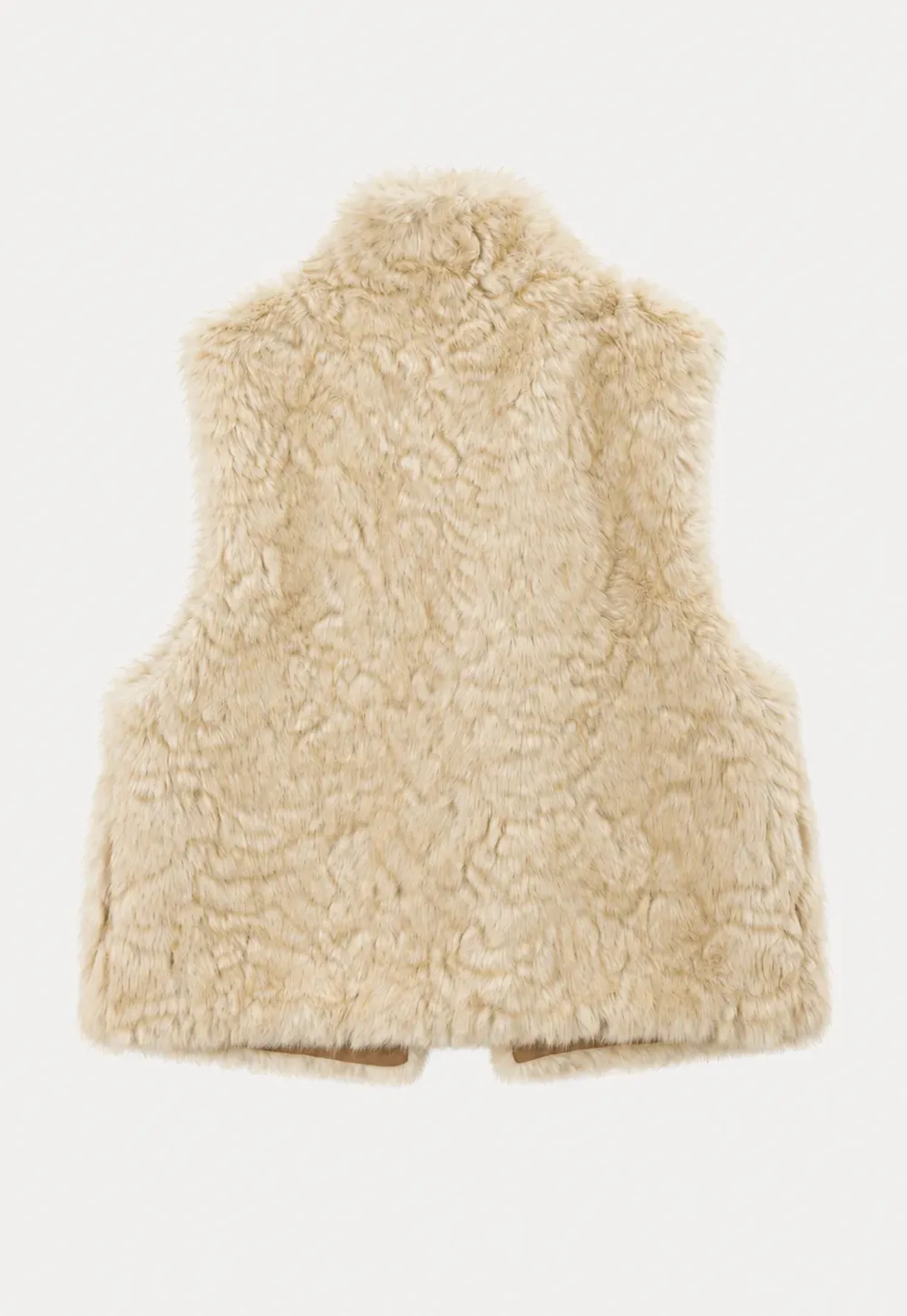Faux Fur Collar Vest with Bow Tie Detail