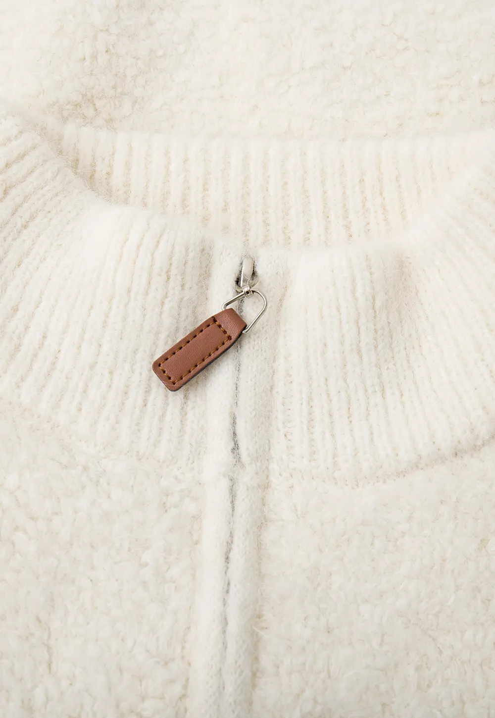 Soft Fuzzy Knit Zip Front Sleeveless Vest