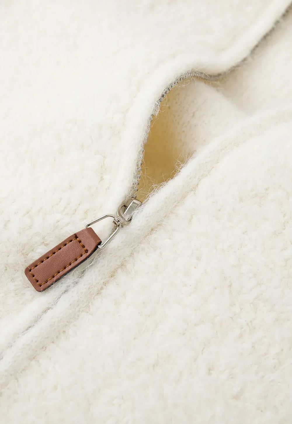 Soft Fuzzy Knit Zip Front Sleeveless Vest