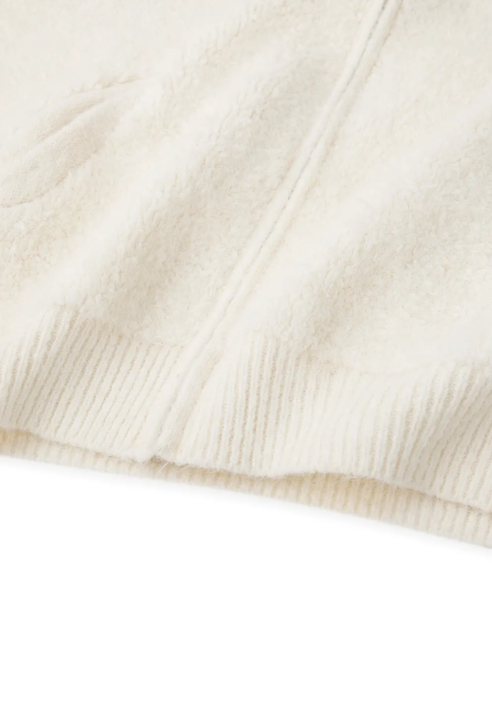 Soft Fuzzy Knit Zip Front Sleeveless Vest