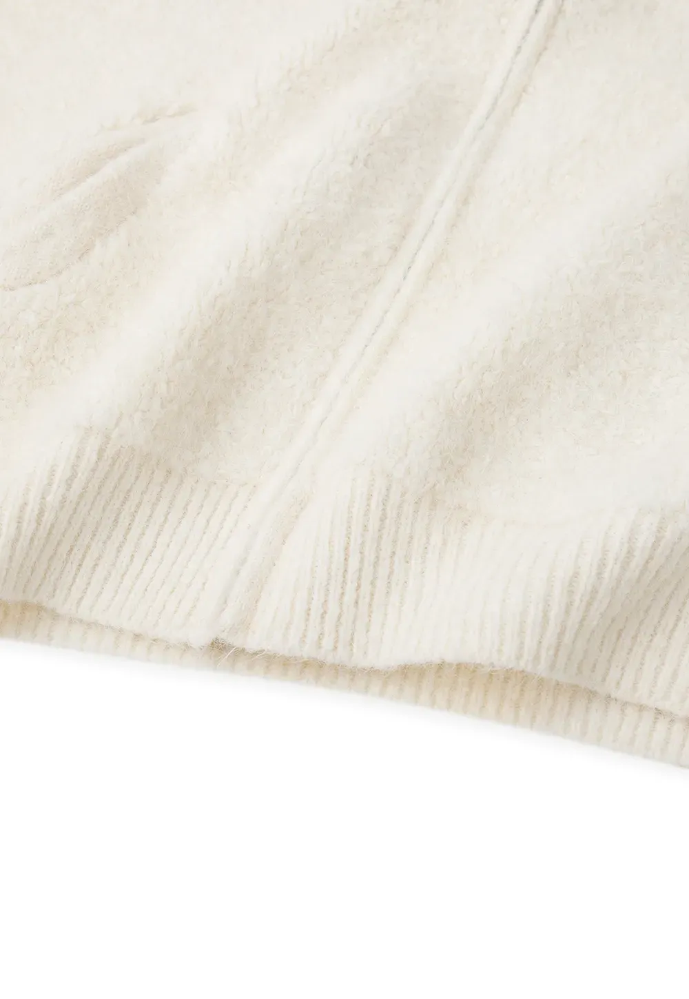 Soft Fuzzy Knit Zip Front Sleeveless Vest