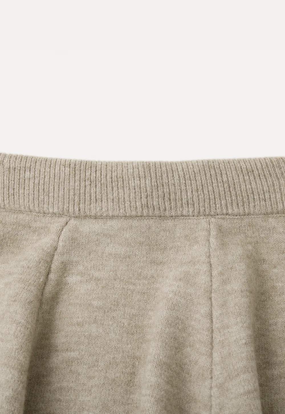V Neck Ribbed Knit Vest and Flared Skirt Set