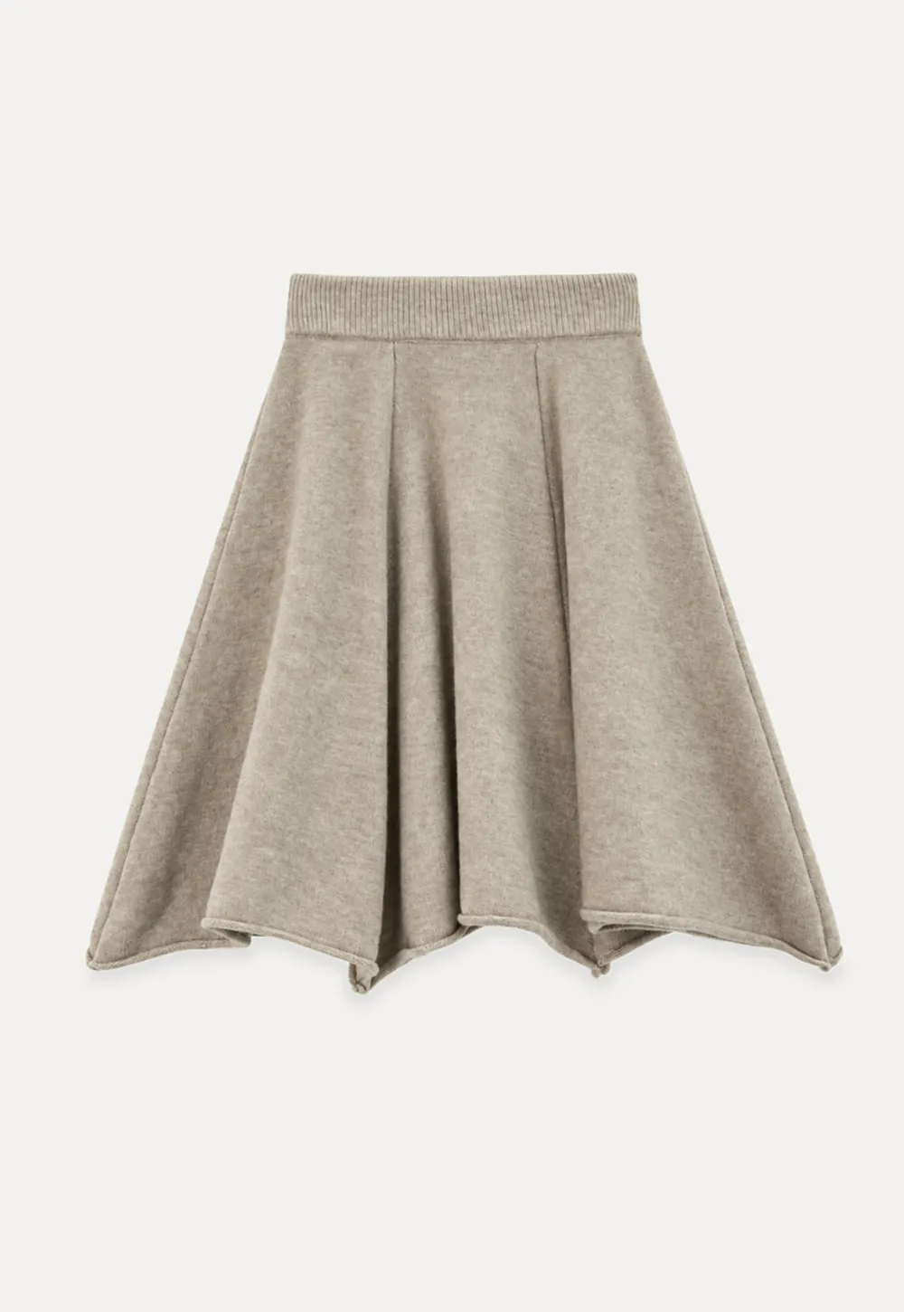 V Neck Ribbed Knit Vest and Flared Skirt Set