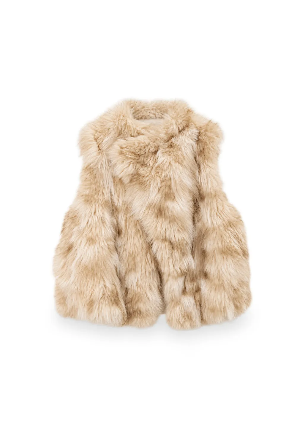 Faux Fur Trimmed Sleeveless Vest
