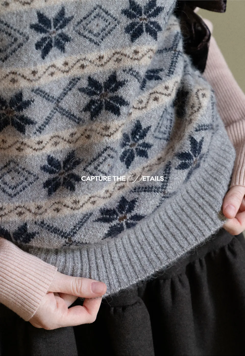 Fair Isle Patterned V Neck Knit Vest