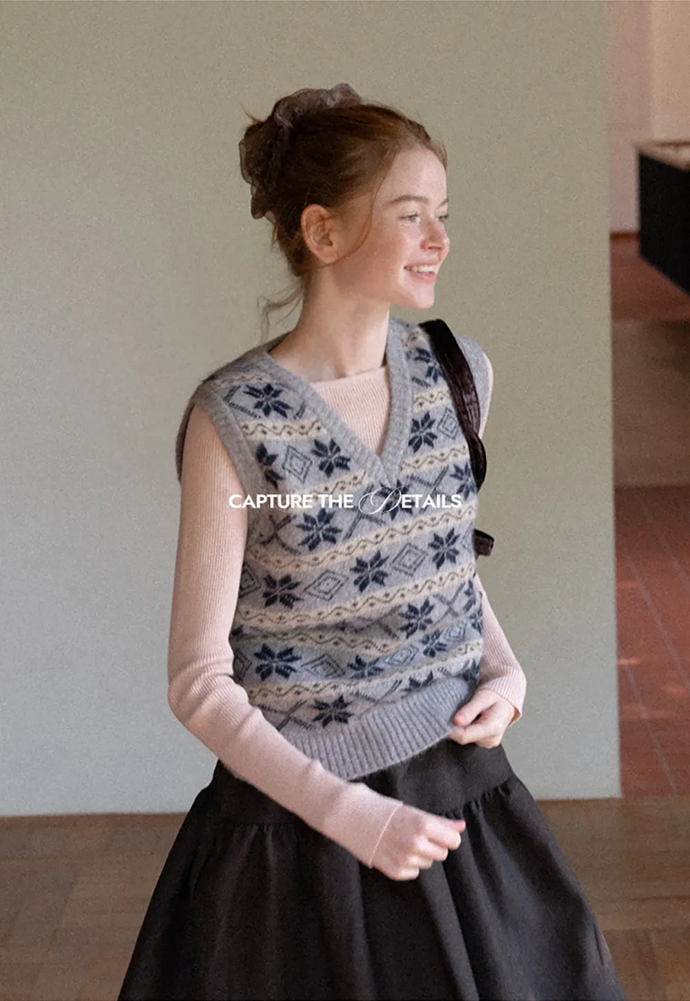 Fair Isle Patterned V Neck Knit Vest