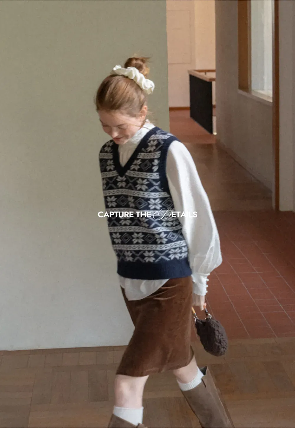 Fair Isle Patterned V Neck Knit Vest