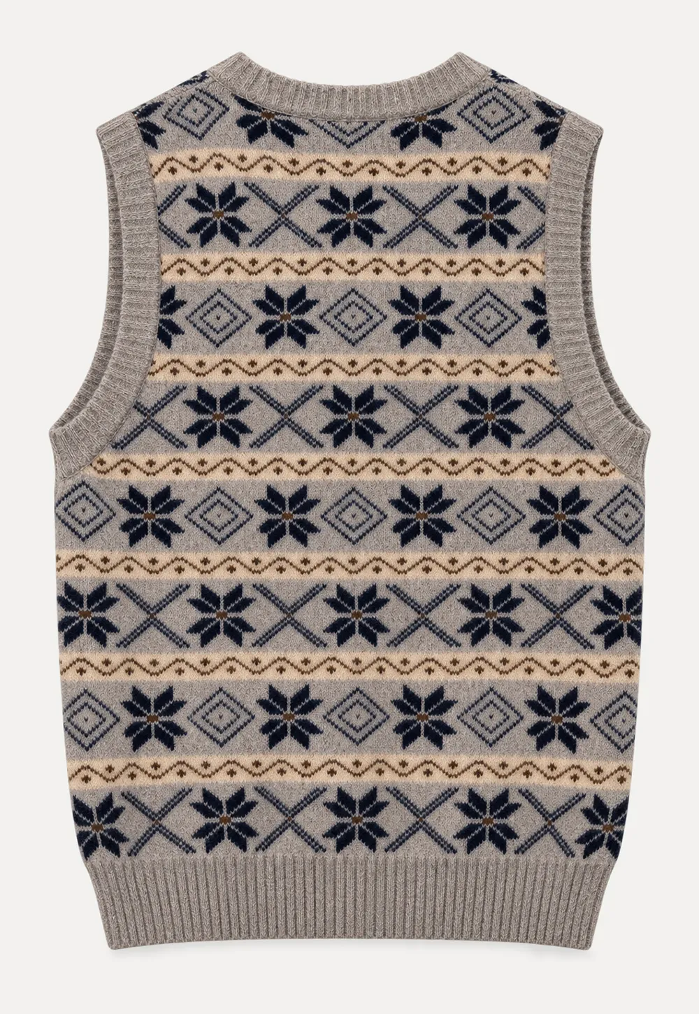 Fair Isle Patterned V Neck Knit Vest