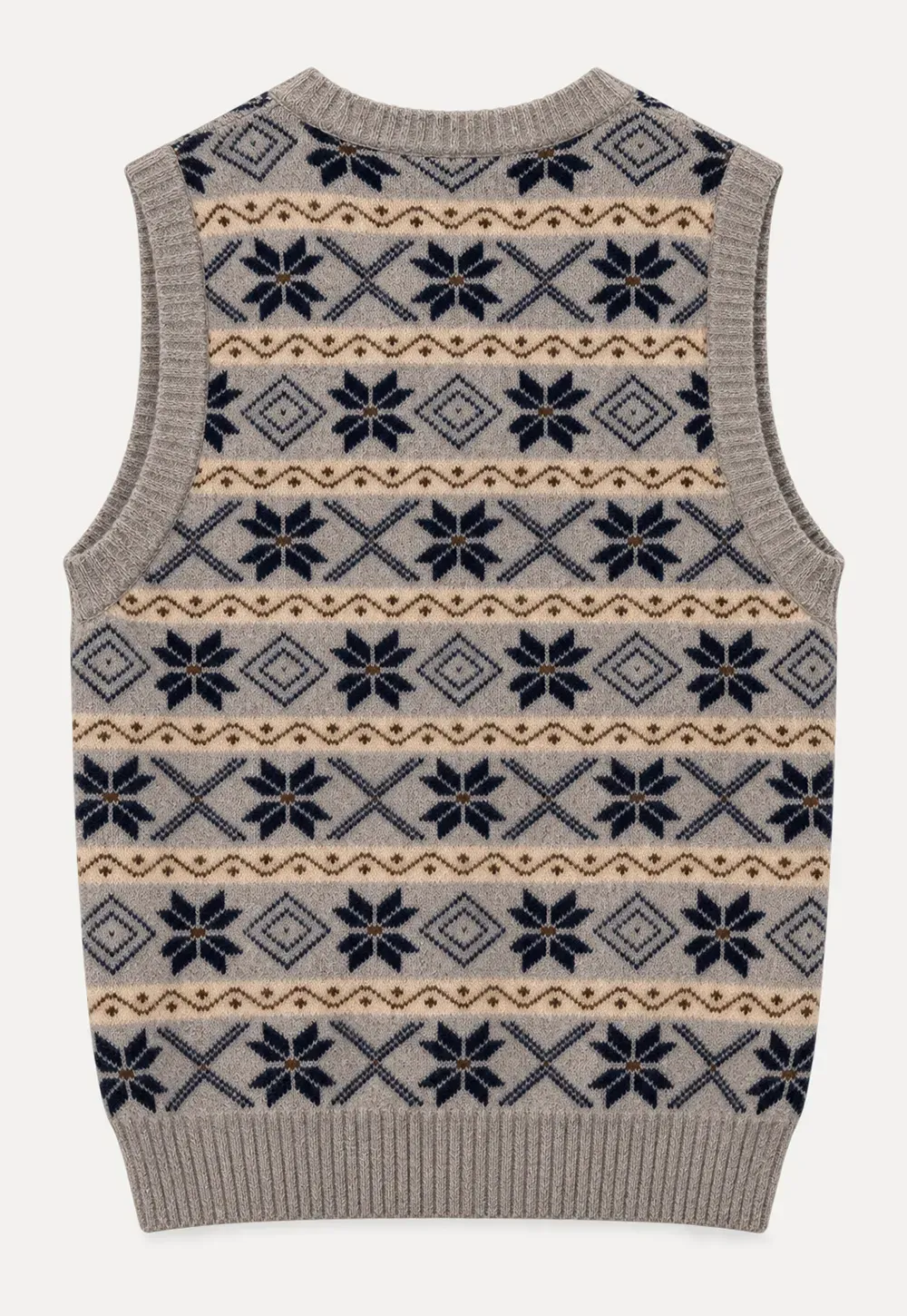 Fair Isle Patterned V Neck Knit Vest