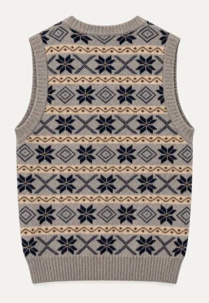 Fair Isle Patterned V Neck Knit Vest