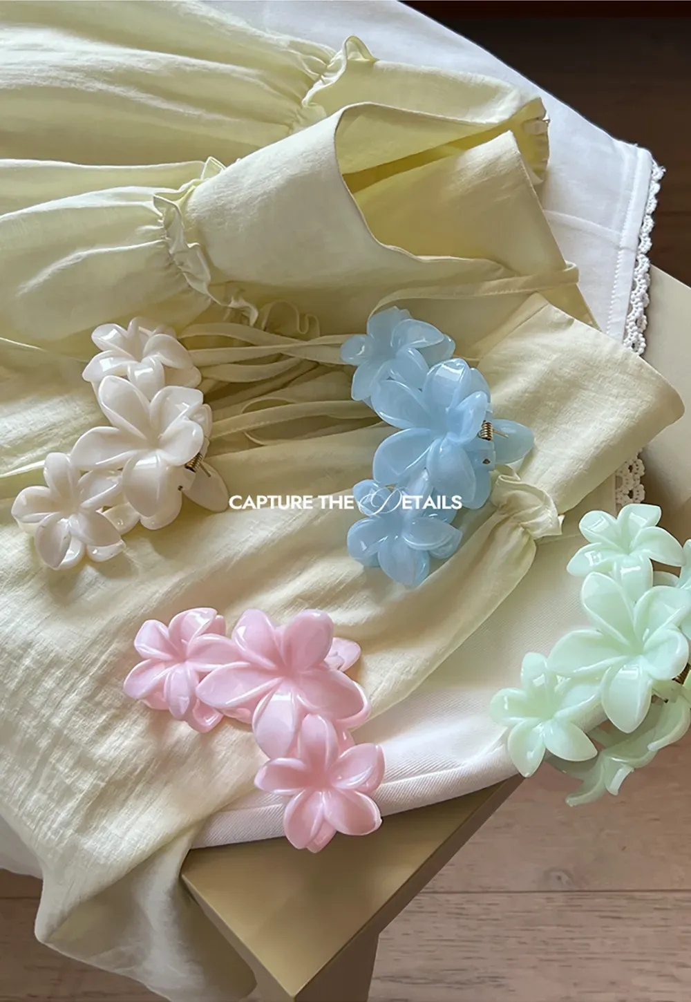 Floral Pattern Acrylic Hair Claw Clips