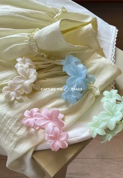 Floral Pattern Acrylic Hair Claw Clips