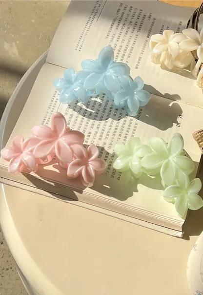 Floral Pattern Acrylic Hair Claw Clips
