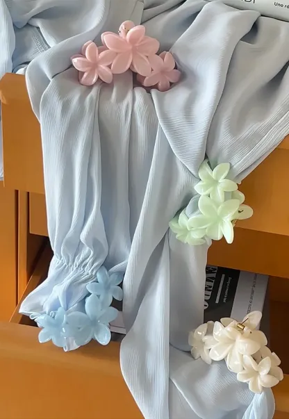 Floral Pattern Acrylic Hair Claw Clips