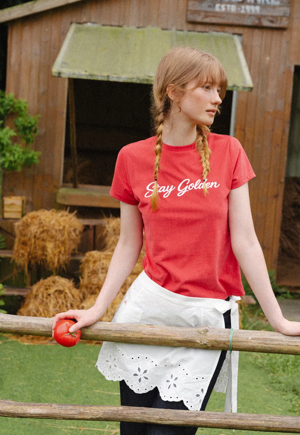 Script Print Short Sleeve T Shirt
