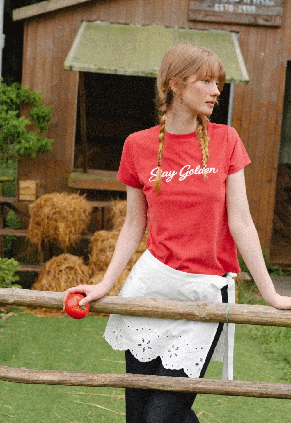 Script Print Short Sleeve T Shirt
