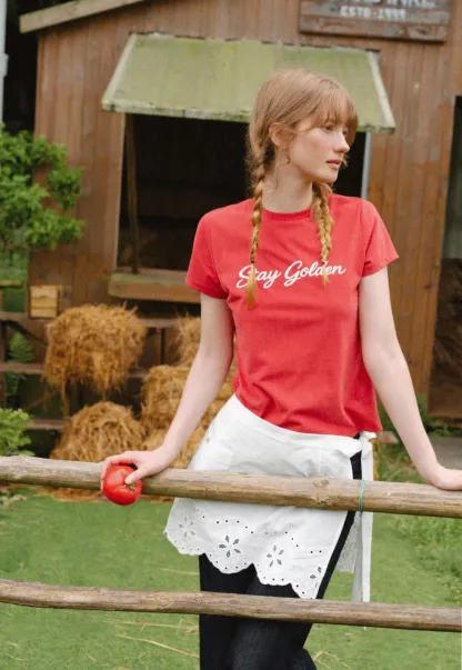 Script Print Short Sleeve T Shirt