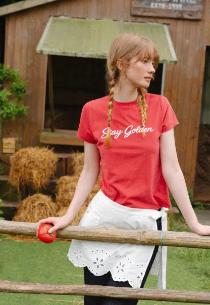 Script Print Short Sleeve T Shirt