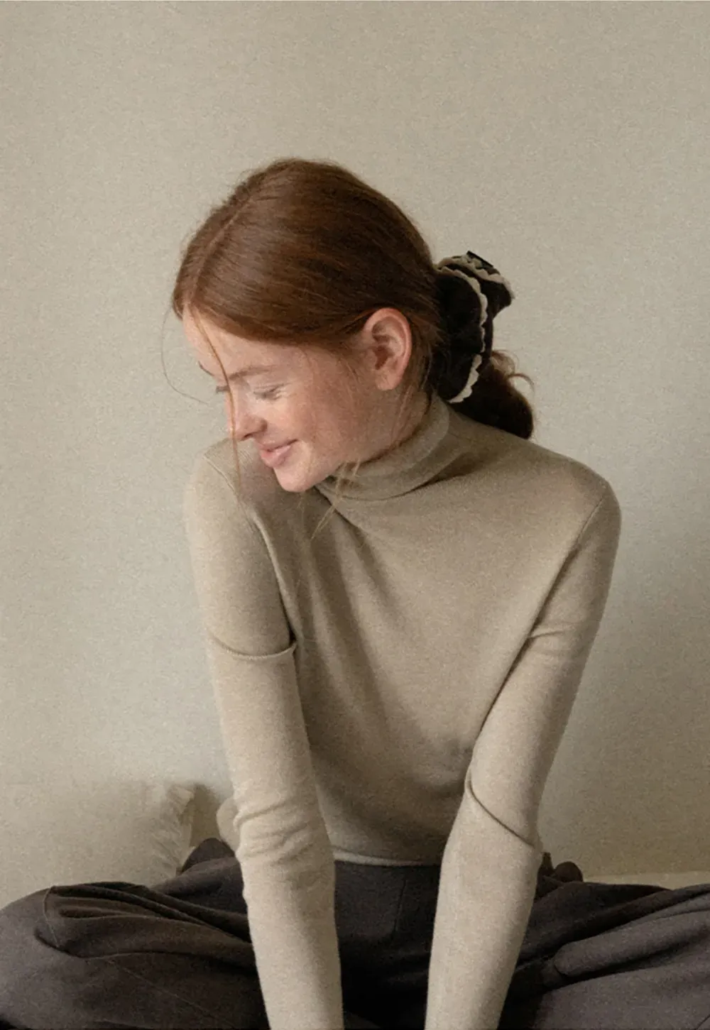 Ruffled Edge Hair Scrunchie with Braided Detail