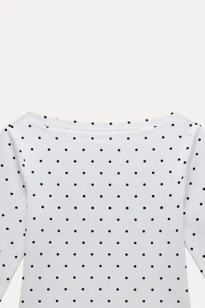Women's Polka Dot 3/4 Sleeve Top