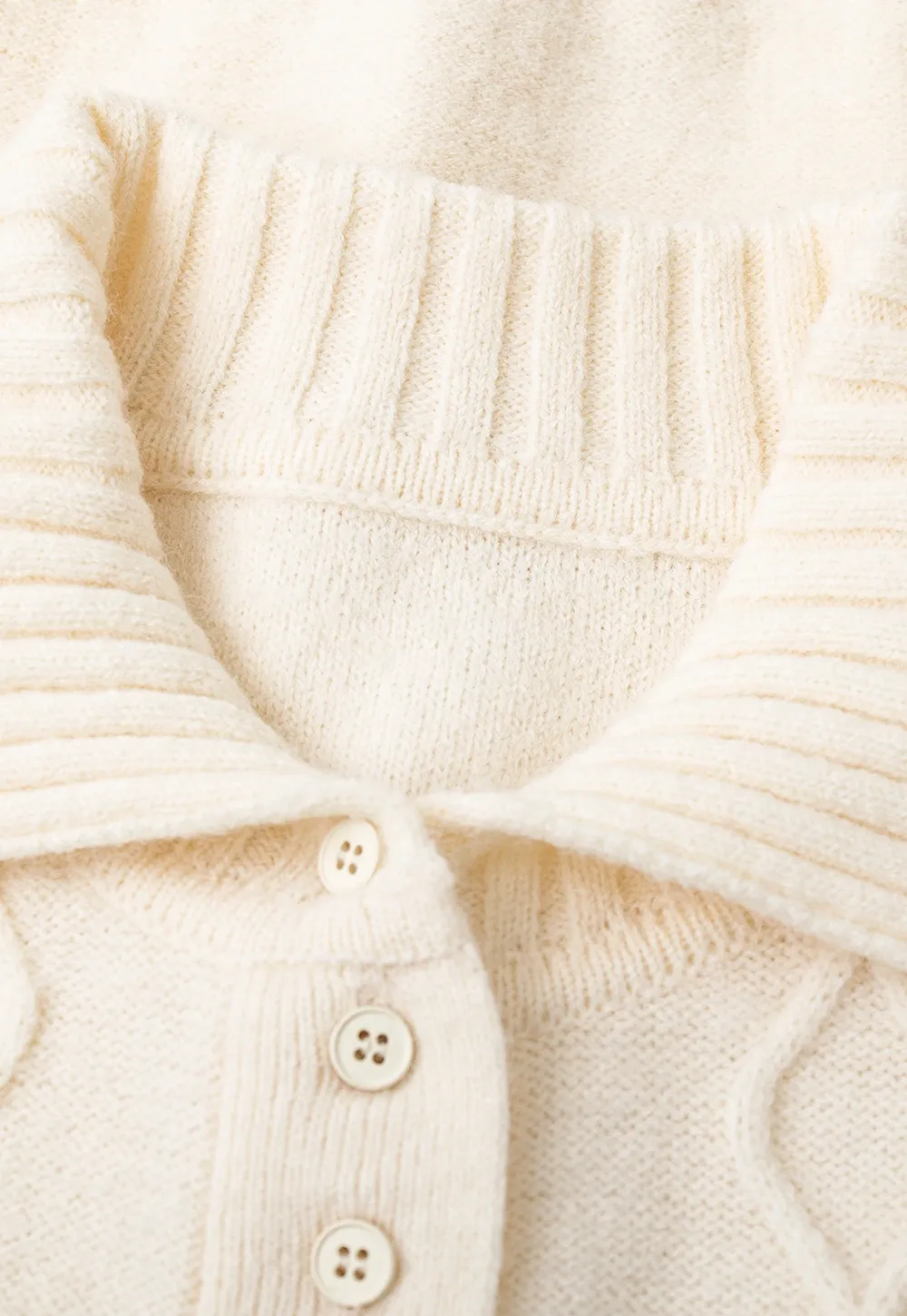 Cable Knit Diamond Pattern Collared Pullover Sweater