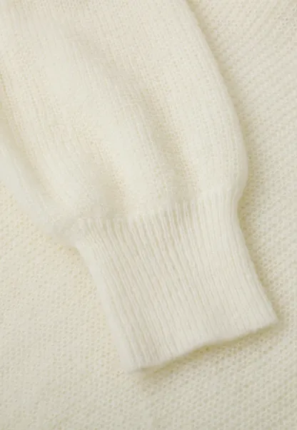 Ruffled V Neck Knit Sweater