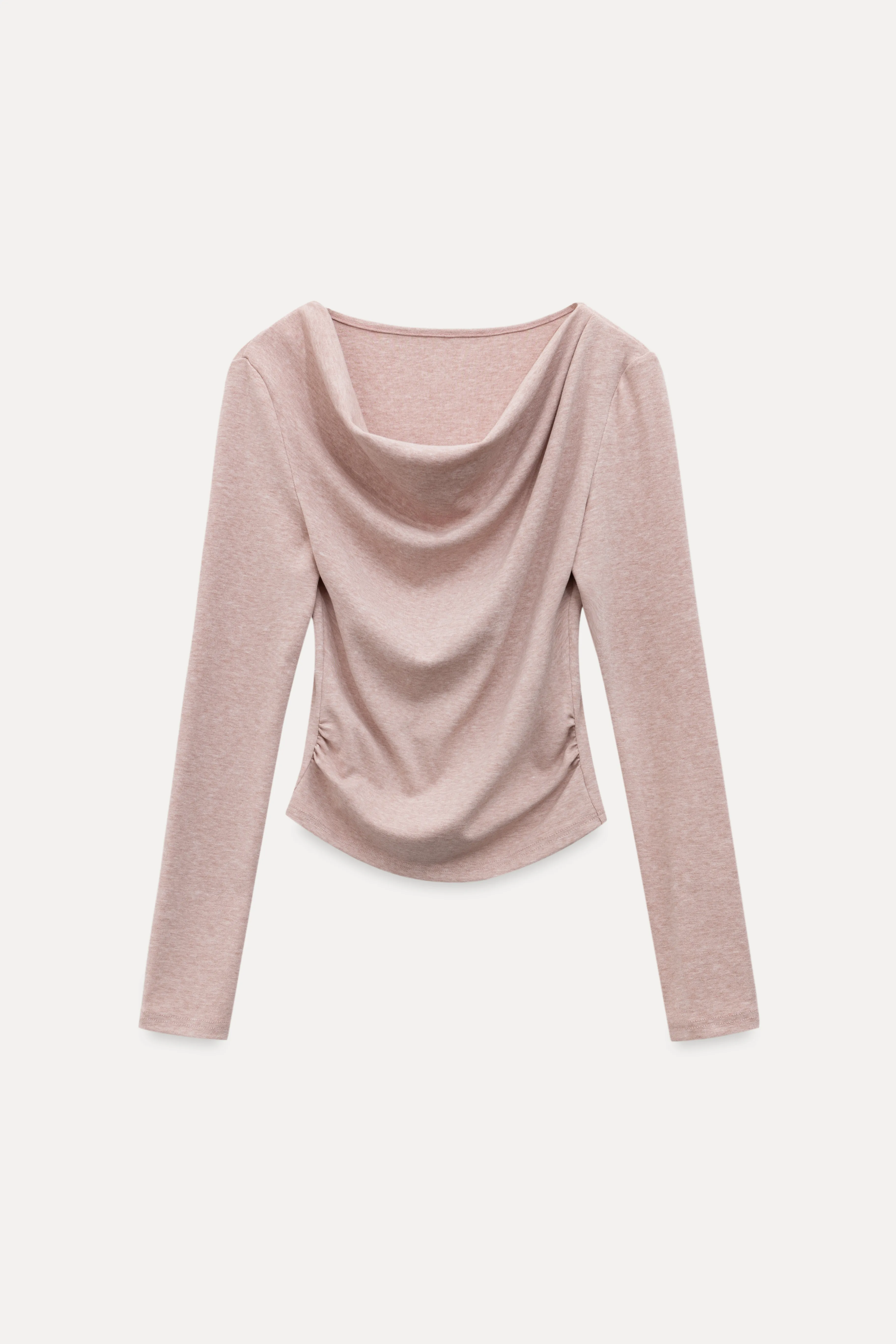 Womens Long Sleeve Drape Neck Top