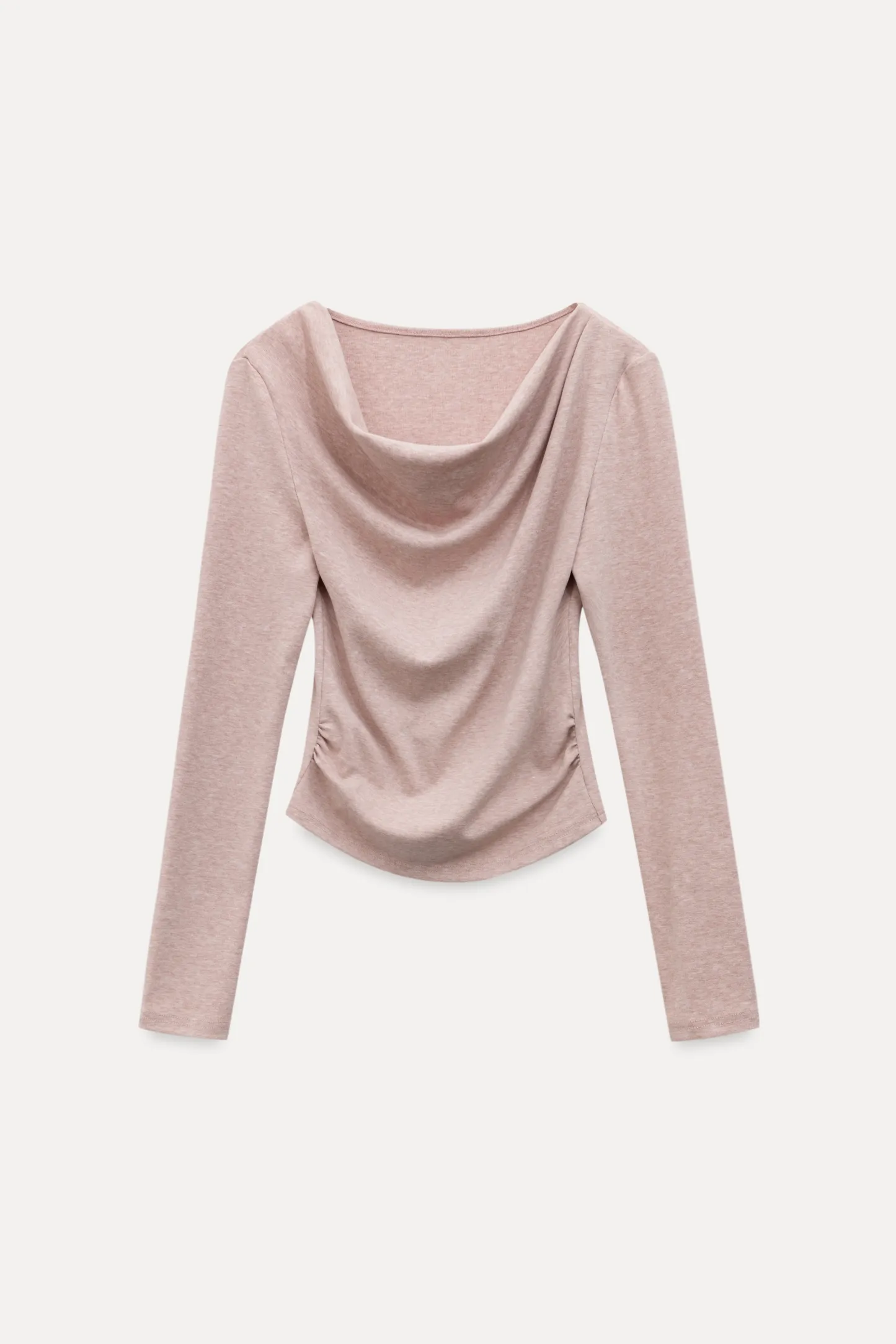 Womens Long Sleeve Drape Neck Top