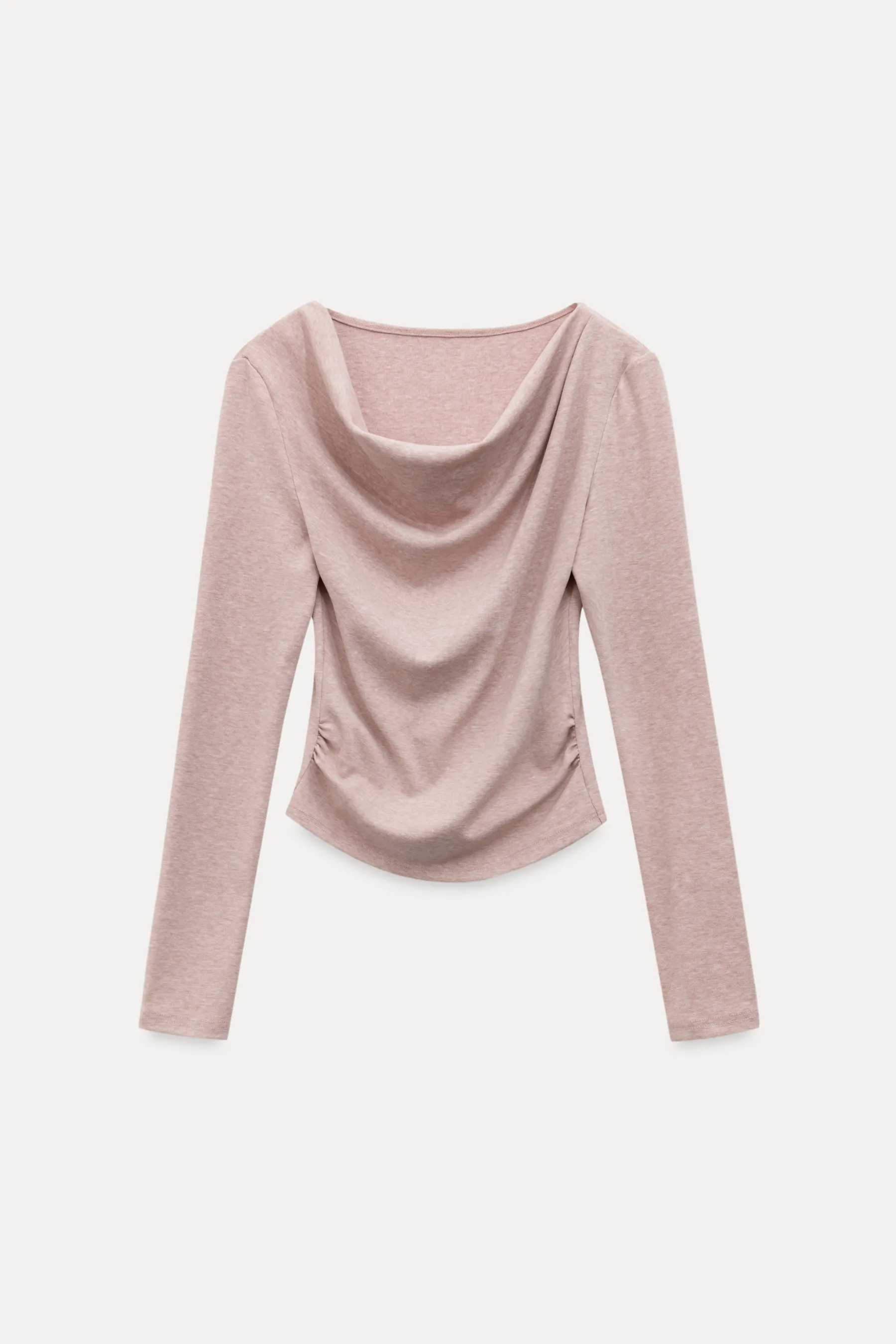 Womens Long Sleeve Drape Neck Top