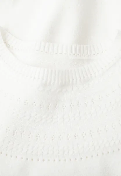 Textured Yoke Detail Woolen Knit Sweater