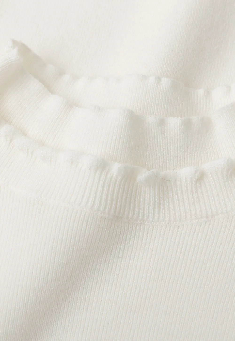 High Neck Ribbed Knit Sweater