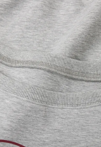 Off Shoulder Sweatshirt with Heart Graphic Print