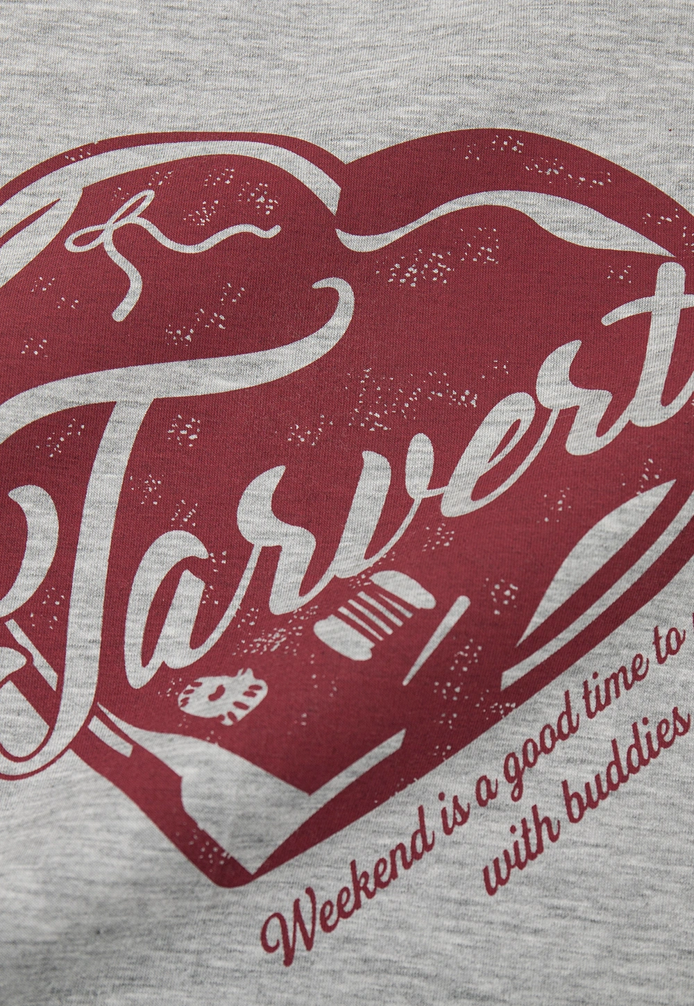 Off Shoulder Sweatshirt with Heart Graphic Print