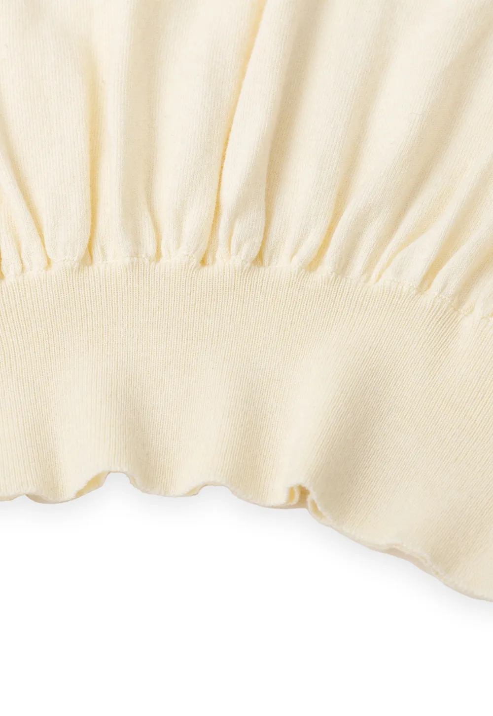 High Neck Pleated Detail Woolen Knit Sweater
