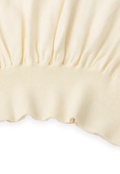 High Neck Pleated Detail Woolen Knit Sweater