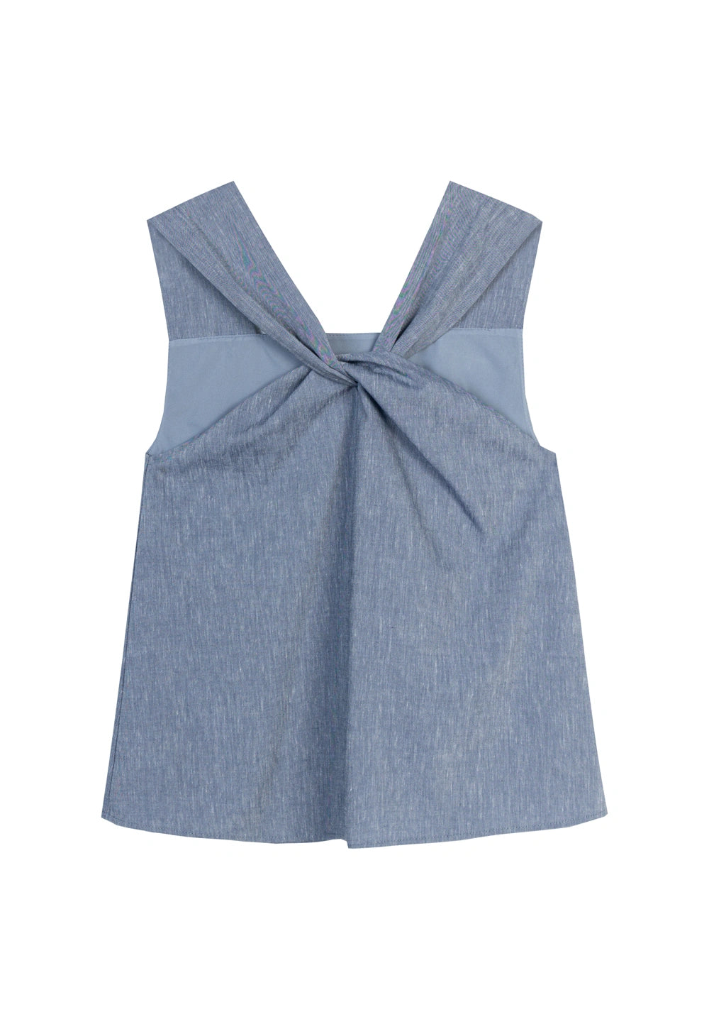461kkono_eda Women's Denim Twist Knot Sleeveless Top – EGGKA