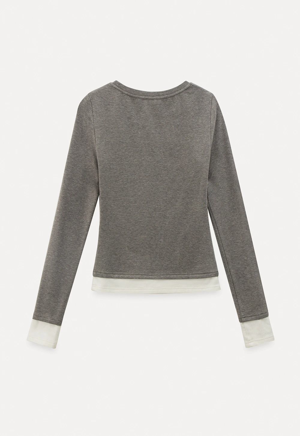 Long sleeve round neck layered t shirt design top