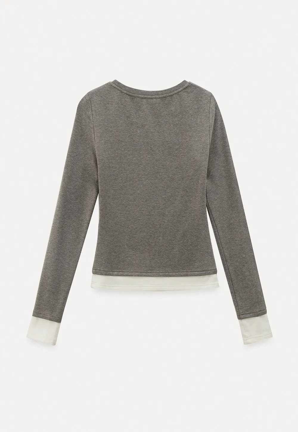 Long sleeve round neck layered t shirt design top