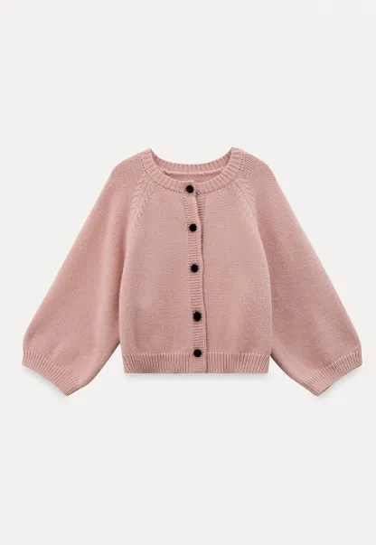 Soft knit cardigan with button front and relaxed fit
